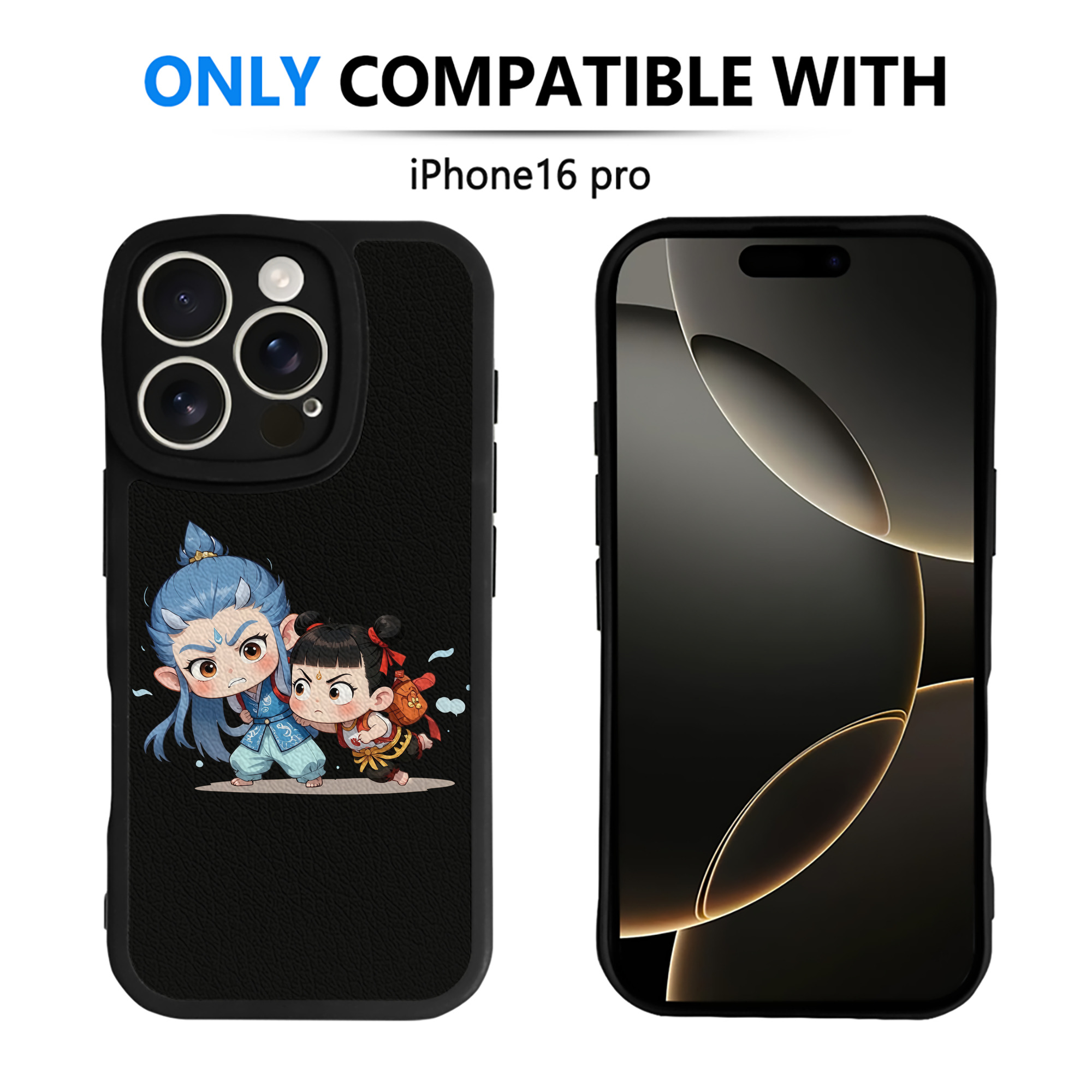 （画像用） Ne Zha 2 ナタ 魔童の大暴れ 【iPhone 16シリーズ対応】シリコンスマホケース（レザー調） 材質：シリコン
